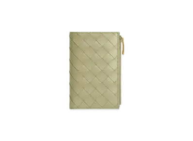 Bottega Veneta Intrecciato Medium Bi-Fold Wallet "Travertine/New Sauge"