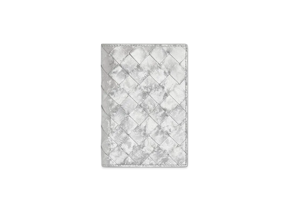 Bottega Veneta Intrecciato Passport Case "Silver"