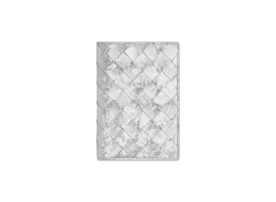 Bottega Veneta Intrecciato Passport Case "Silver"