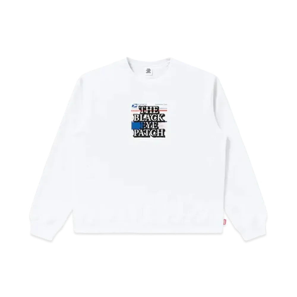Black Eye Patch Priority Label Crewsweat "White"