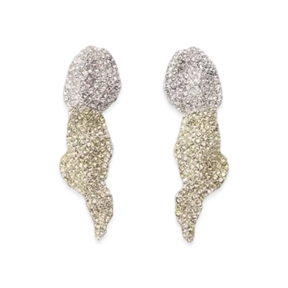 LOEWE x Lynda Benglis Glitter Fragment Earrings in Sterling Silver and Crystals "Silver/Transparent/Pale Yellow"