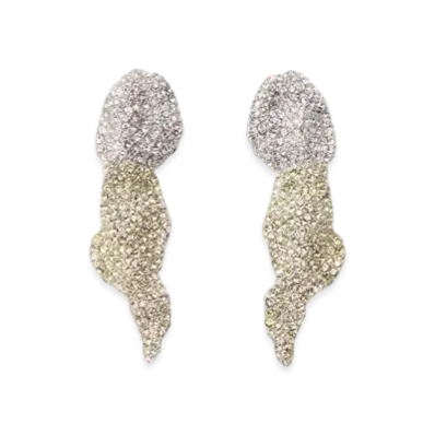 LOEWE x Lynda Benglis Glitter Fragment Earrings in Sterling Silver and Crystals "Silver/Transparent/Pale Yellow"