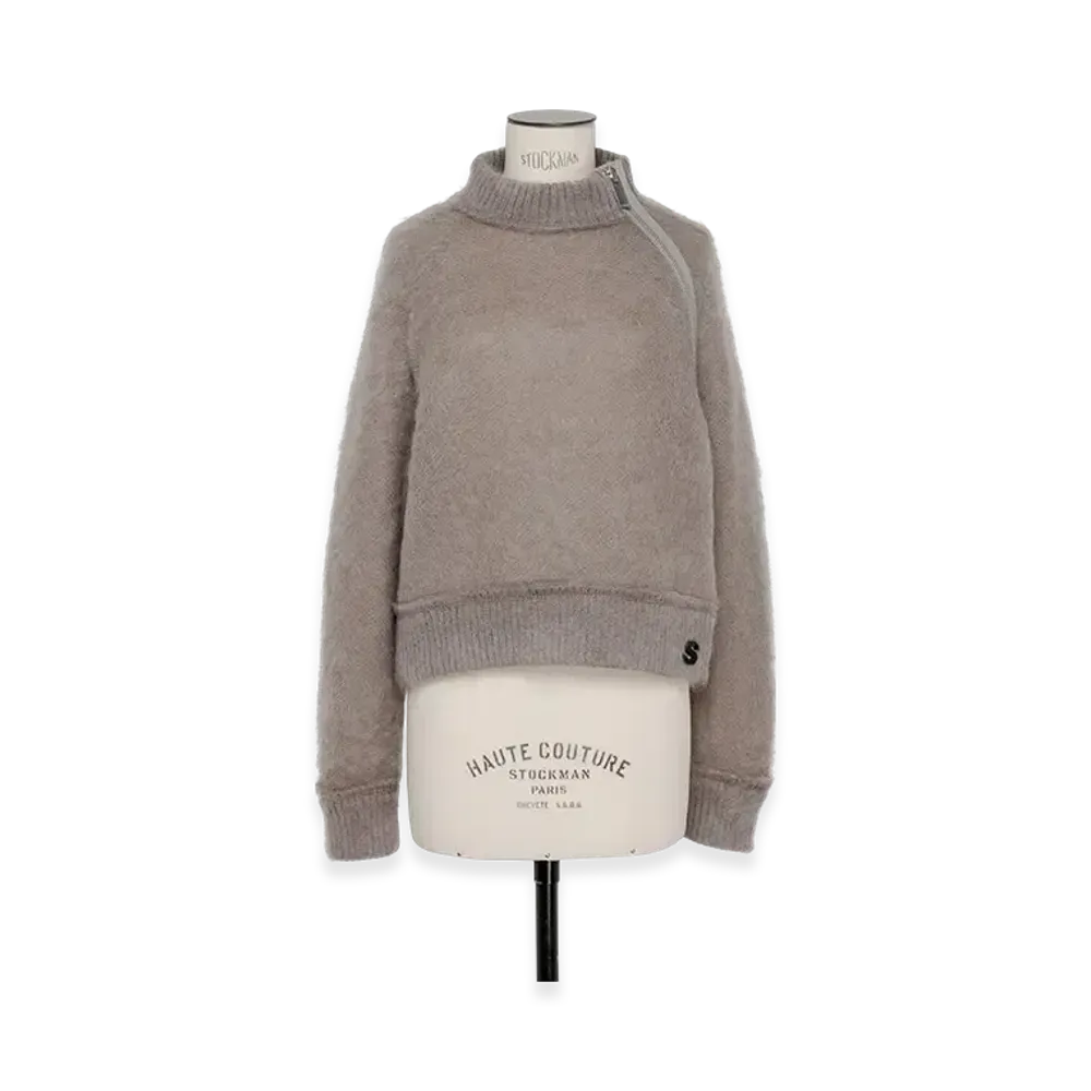 sacai S Mohair Knit Pullover "Light Grey"