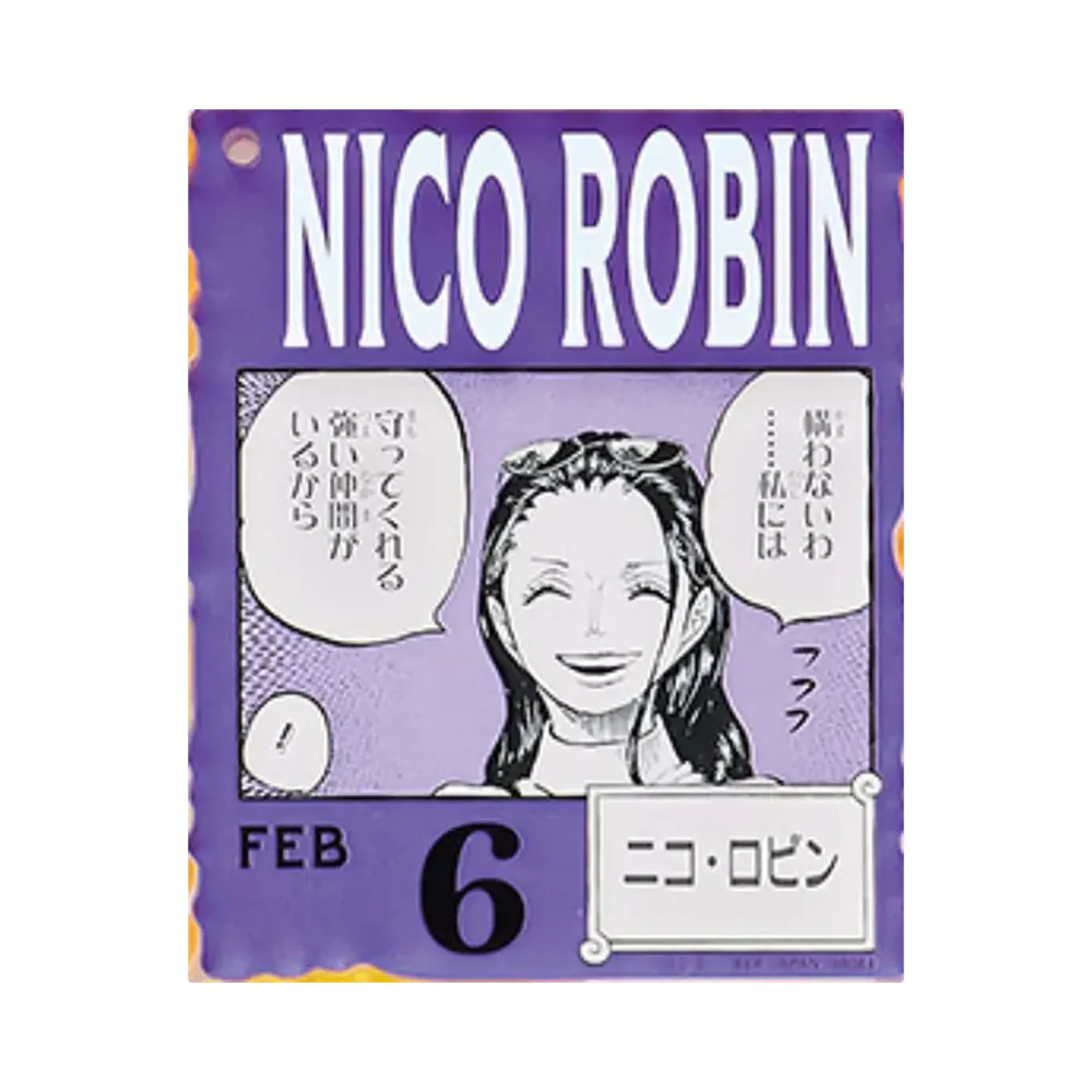 BANDAI "Ichiban Kuji" -ONE PIECE BASE SHOP Lottery 366DAYS OF BIRTHDAYS- Birth Month January-March Shin Colors Acrylic Block Charm Prize 2/6 Nico Robin