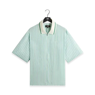 Kith Striped Poplin Thompson Zip Front Shirt "Breezeway"