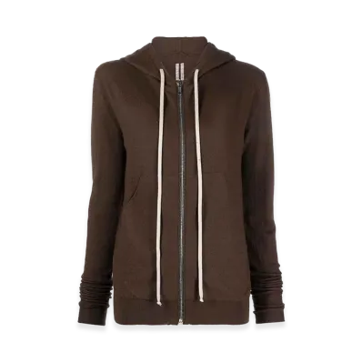 Rick Owens Women's Zip-Up Cashmere Hoodie "Brown"