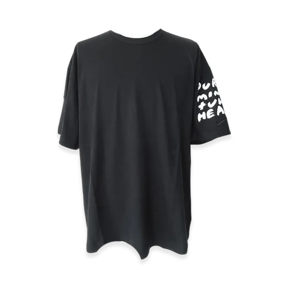BLACK COMME des GARCONS x Nike Cotton Jersey Patch Message Print Wide Model "Black"