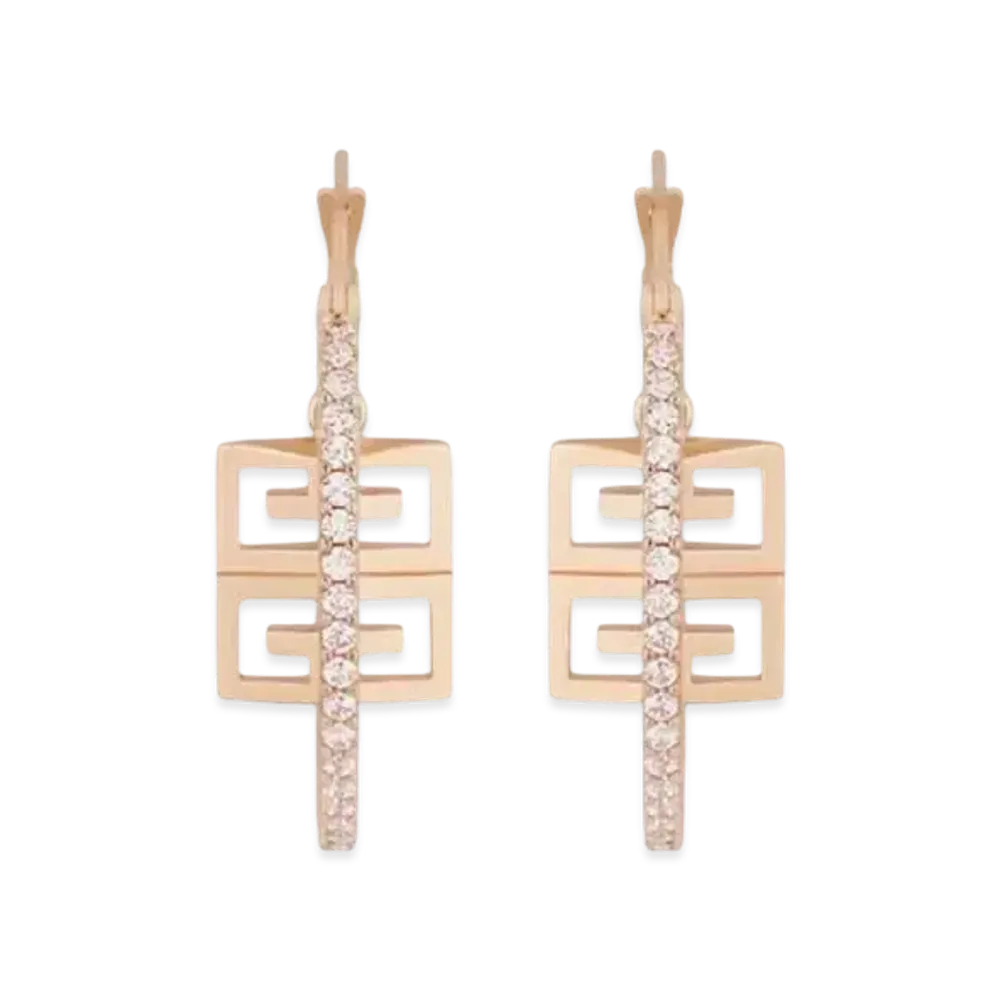 GIVENCHY 4G Earrings In Metal with Crystals "Rose Gold"