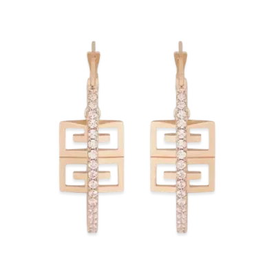 GIVENCHY 4G Earrings In Metal with Crystals "Rose Gold"