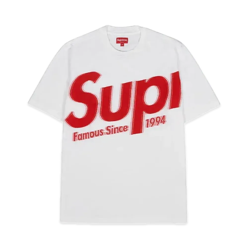 Supreme Intarsia Spellout S/S Top "White"