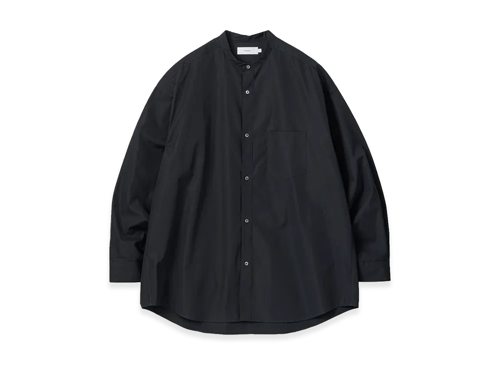Graphpaper High Count Band Collar Round Cut Oversized Shirt "Black"