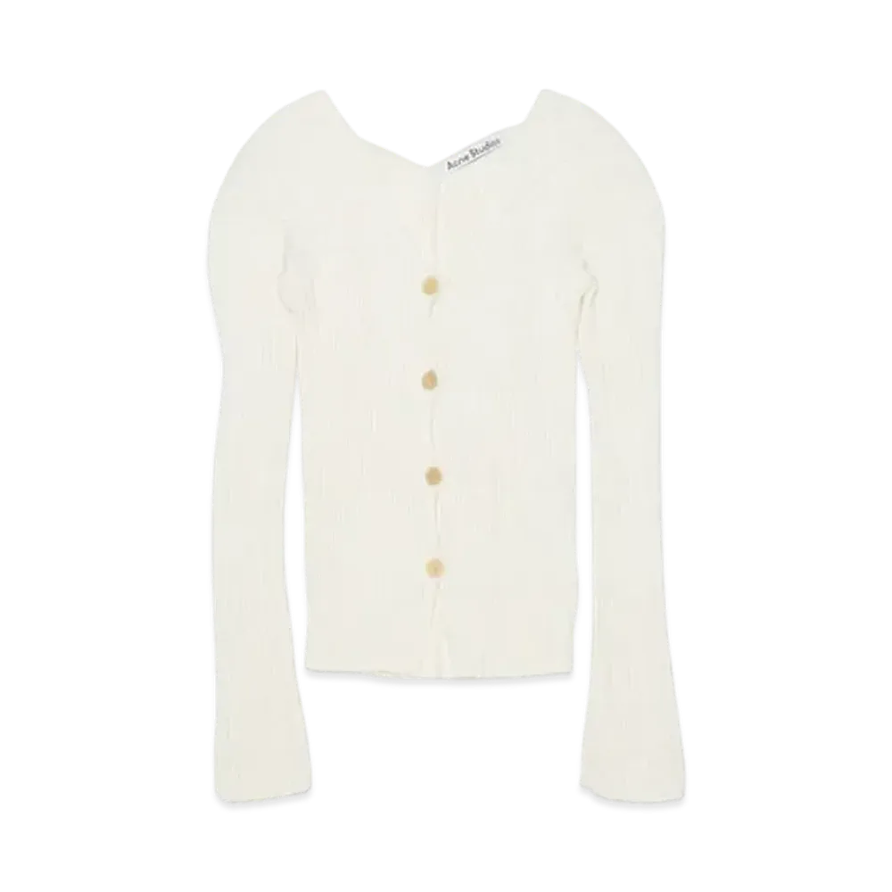 Acne Studios Button Up Ribbed Cardigan "Off White"