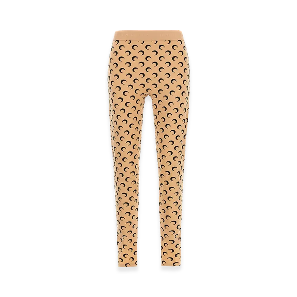 Marine Serre Women's 'Moon Printed' Leggings "Beige"