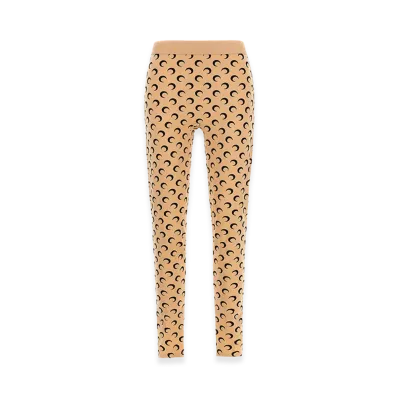 Marine Serre Women's 'Moon Printed' Leggings "Beige"