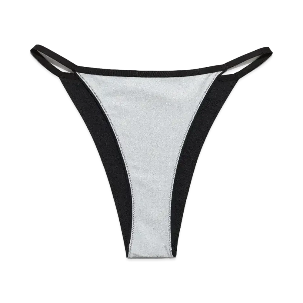 HERON PRESTON x H&M H2 Reversible Tanga Bikini Bottom "Silver/Black"