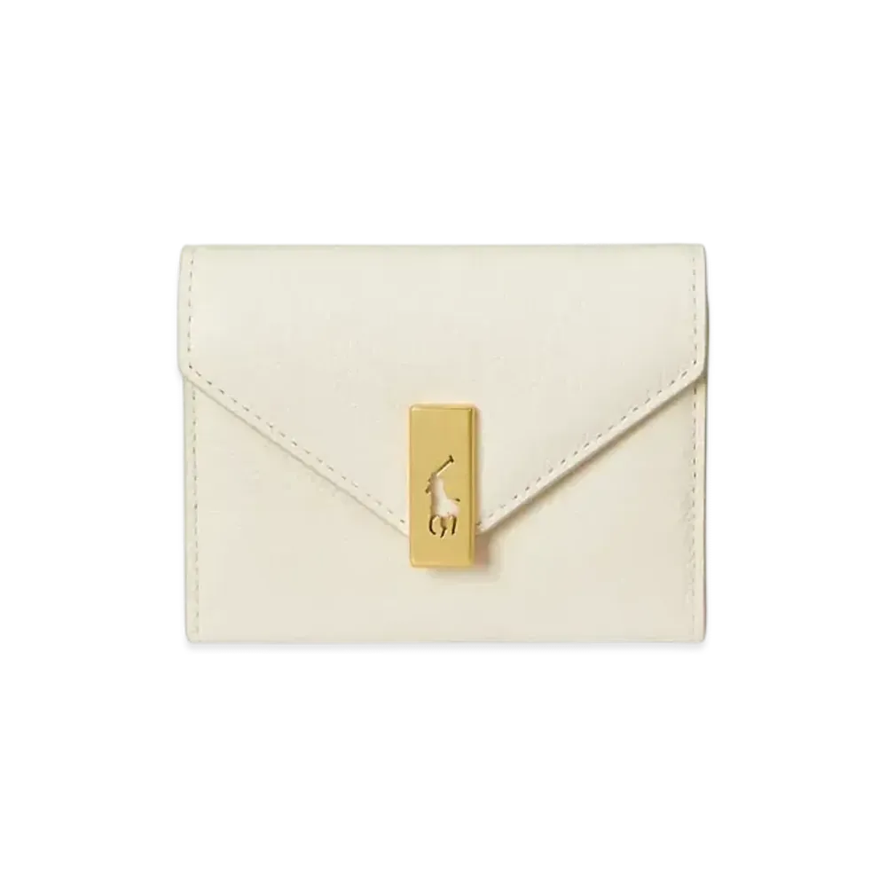 Polo Ralph Lauren Polo ID Leather Foldover Card Case "White"