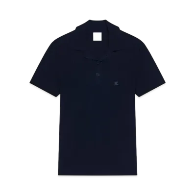 Courreges Rib Knit Polo "Navy"