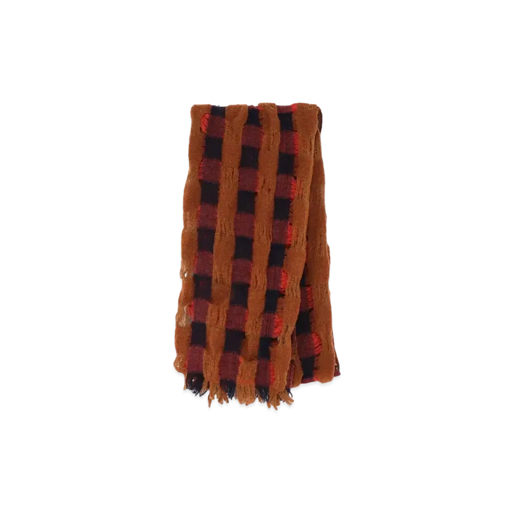 Yohji Yamamoto Y's SHRINKAGE W CHECK STOLE "Orange"