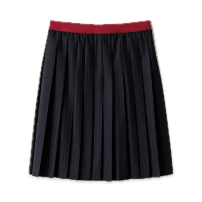 MIU MIU Pleated Pinstripe Midi Skirt "Dark Gray"