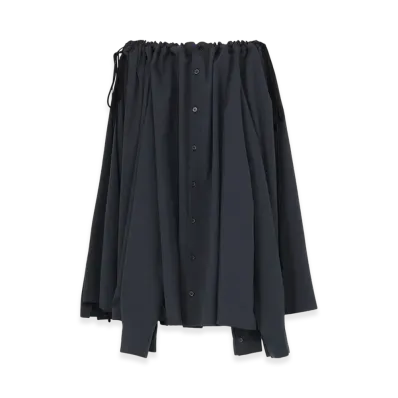 Yohji Yamamoto Vintage High D Taffeta Ensemble Skirt "Navy"