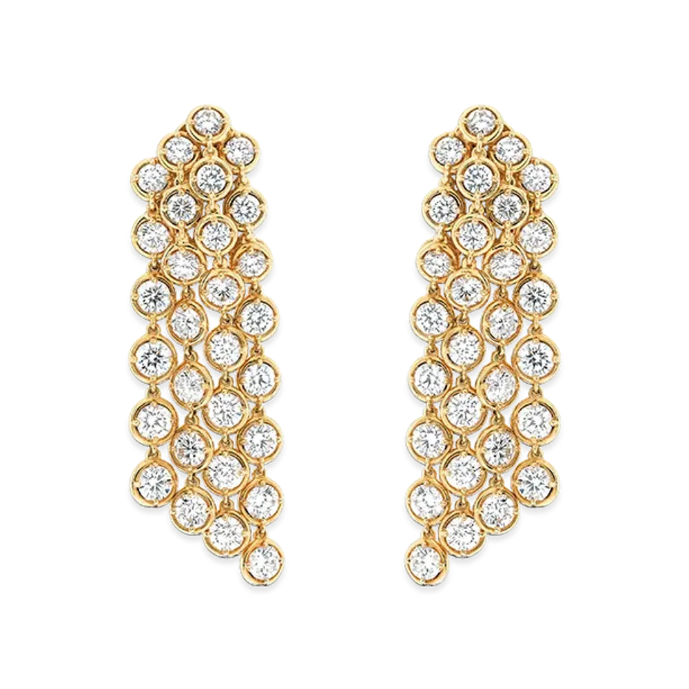 Van Cleef & Arpels Palmyre 4 rows model earrings "18K Yellow gold/Diamond"