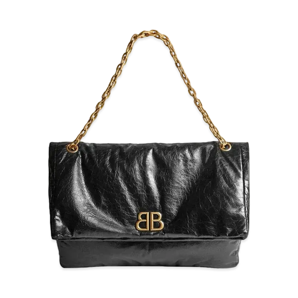 BALENCIAGA Monaco Large Chain Bag "Black"