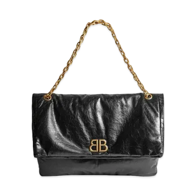 BALENCIAGA Monaco Large Chain Bag "Black"
