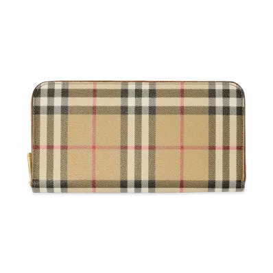 Burberry Women's Check Zip Wallet "Archive Beige/Briar Brown"