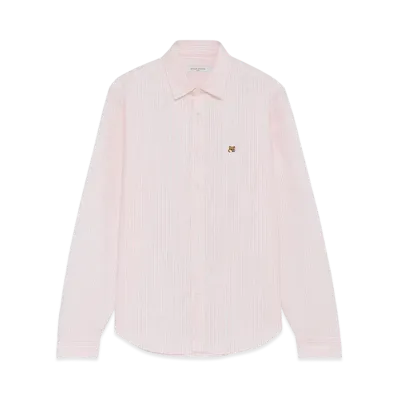 Maison Kitsune JP Exclusive Fox Head Embroidery Stripe Shirt "Light Pink Stripes"
