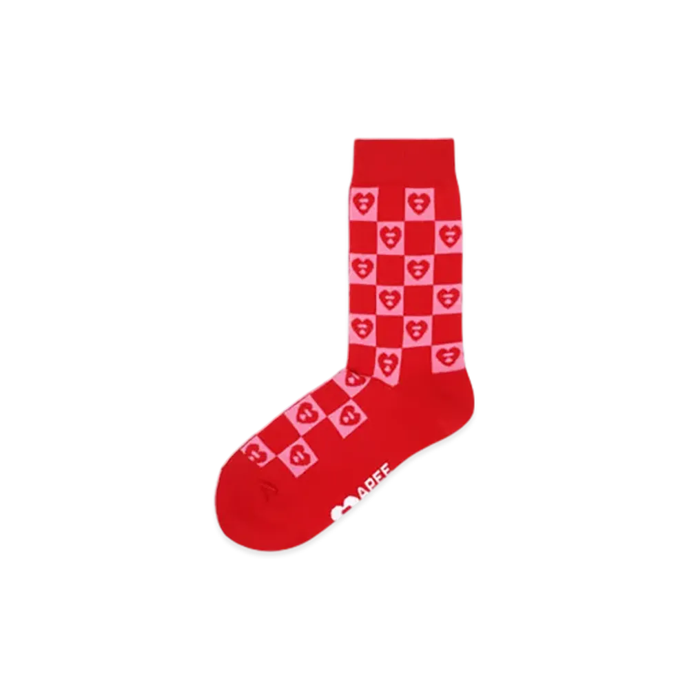 A BATHING APE APEE Jacquard Graphic Socks #3 "Red"