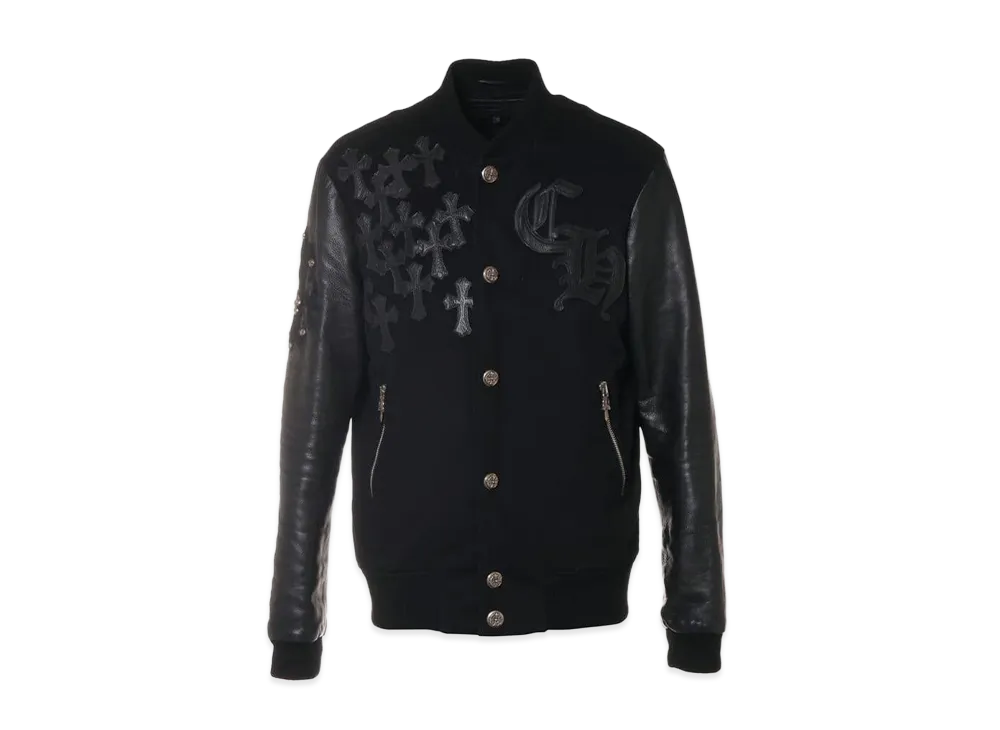 Chrome Hearts Letter Man CH Multi Leather Patch Leather Sleeve Blouson "Black"