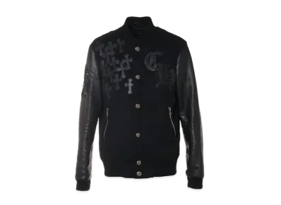 Chrome Hearts Letter Man CH Multi Leather Patch Leather Sleeve Blouson "Black"