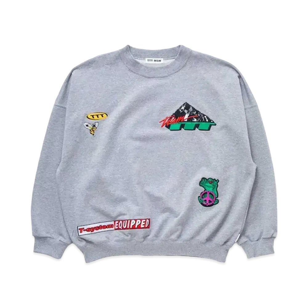 TTT MSW Mulch Embroidery Crew Neck Sweat "Gray"