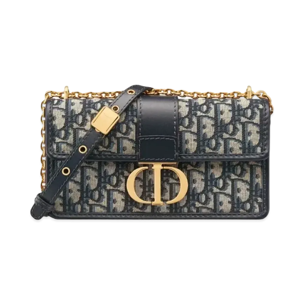 Dior 30 Montaigne East West Bag Chain Dior Oblique Jacquard "Blue"