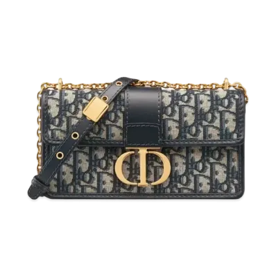 Dior 30 Montaigne East West Bag Chain Dior Oblique Jacquard "Blue"
