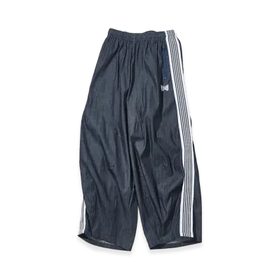 NEEDLES x FREAK’S STORE Exclusive H.D.TrackPant - 6oz Denim "Indigo Base/White"