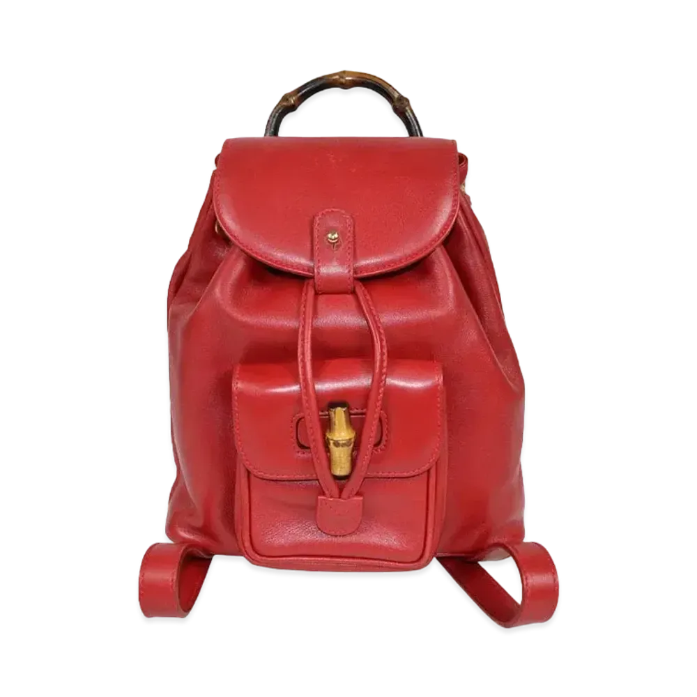 GUCCI Backpack Mini Bamboo Leather "Red"