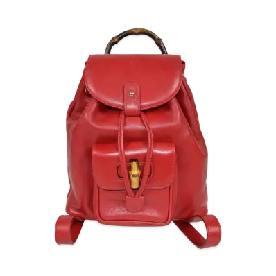 GUCCI Backpack Mini Bamboo Leather "Red"