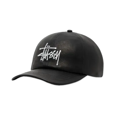 Stussy Basic Leather Strapback Cap "Black"