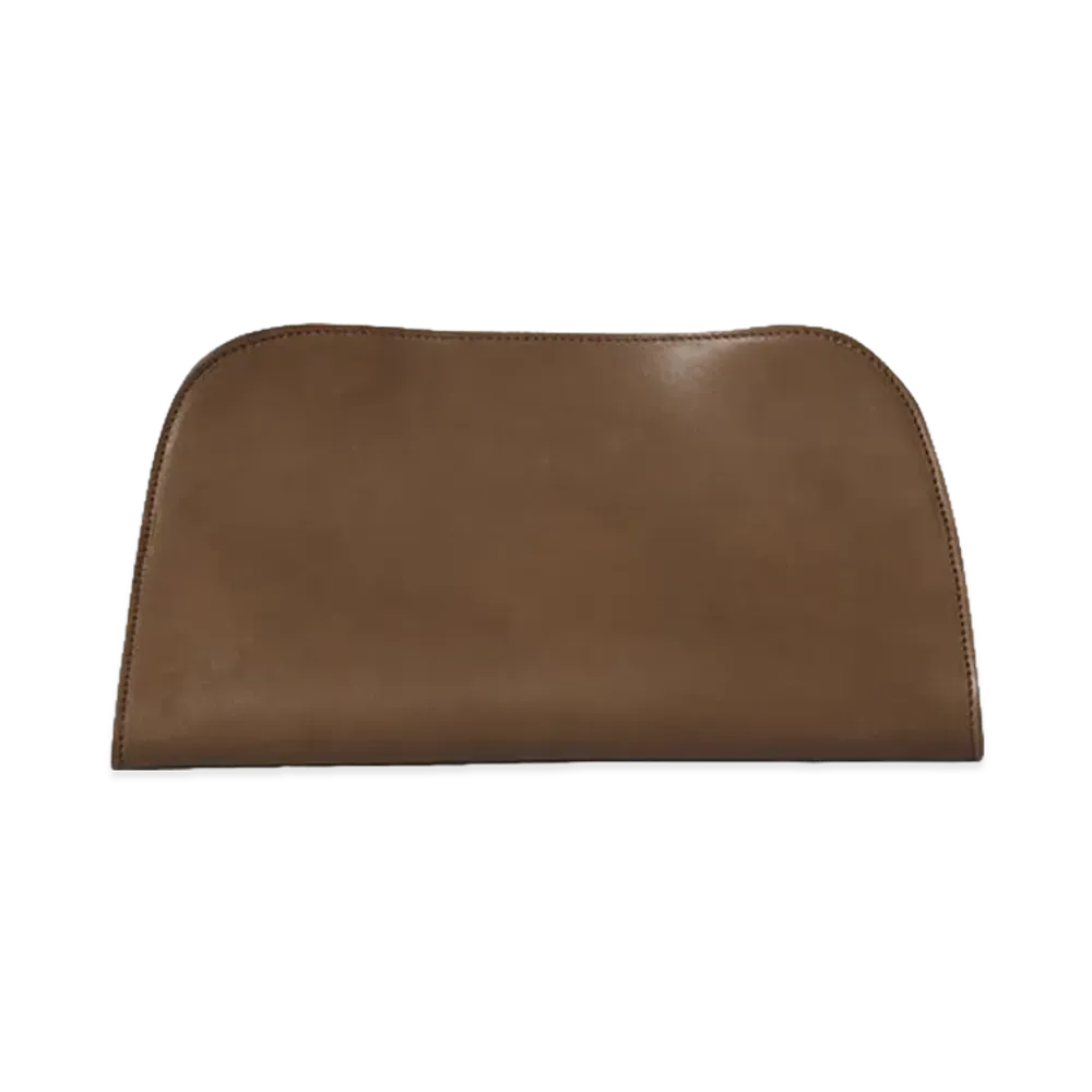 The Row Women's Peggy Leather Clutch "Tawny Brown"