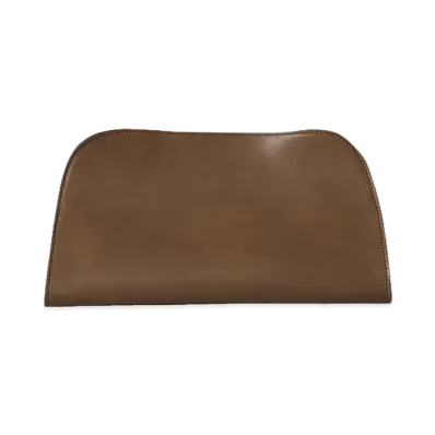 The Row Women's Peggy Leather Clutch "Tawny Brown"
