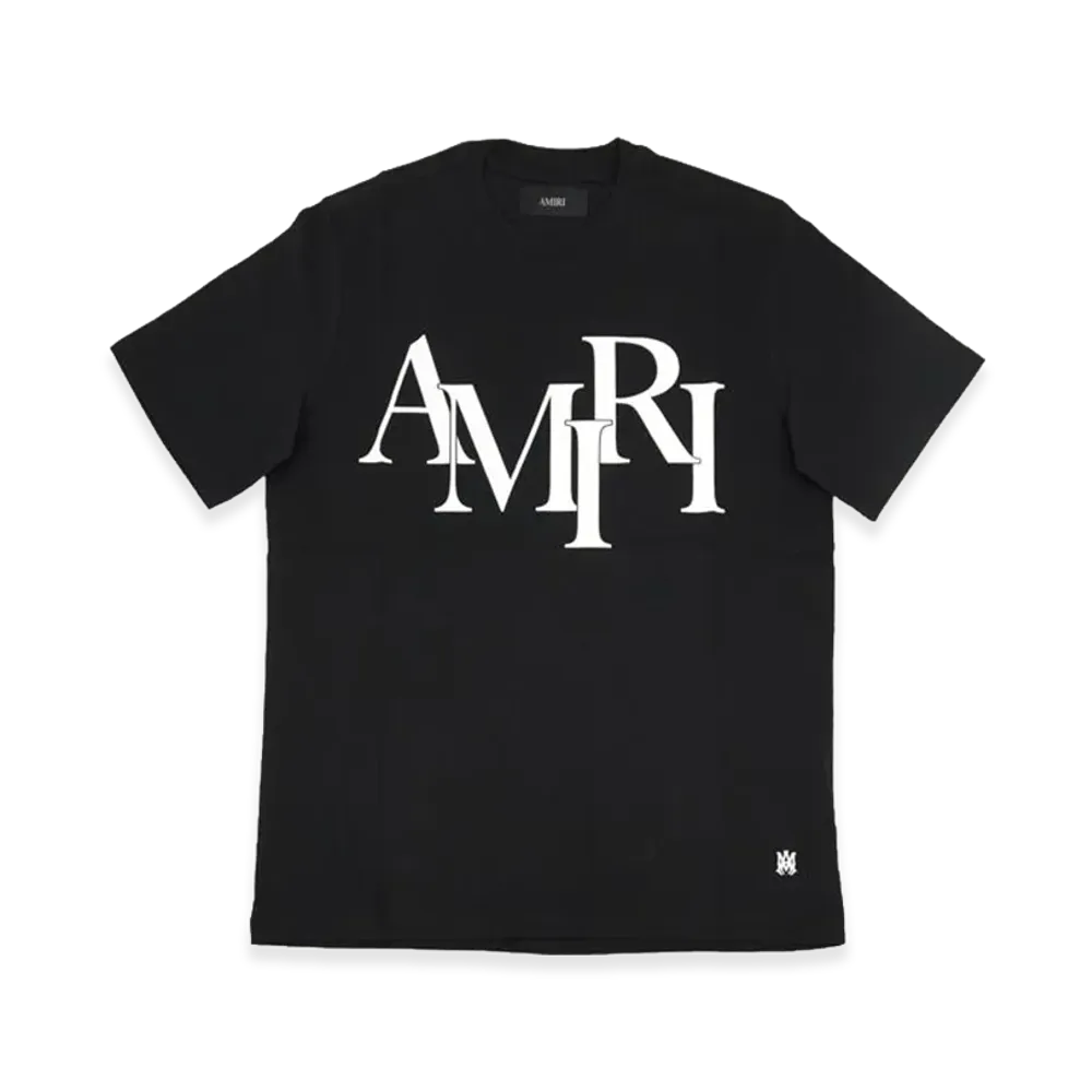 AMIRI Staggered Logo Tee "Black"