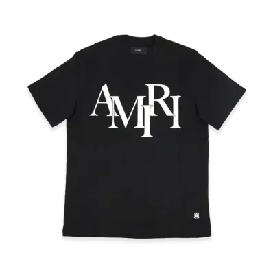 AMIRI Staggered Logo Tee "Black"