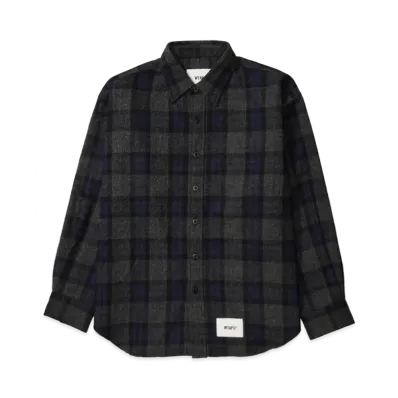 WTAPS TXT 01 / LS / WOPL. Tweed. Textile. OF "Navy"