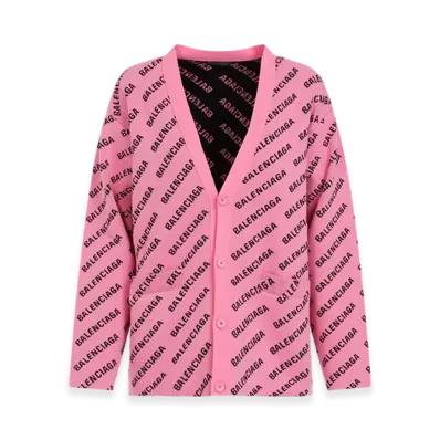 BALENCIAGA Women's All Over Cardigan "Pink Black"