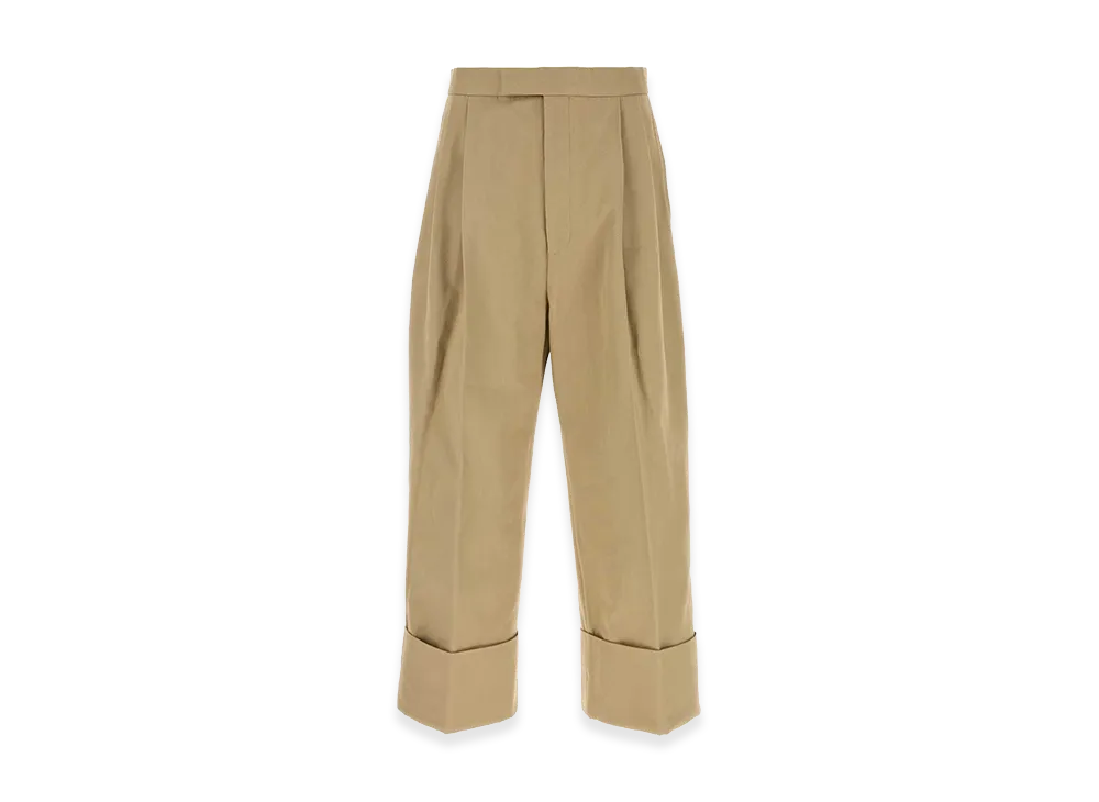 THOM BROWNE Cotton Wide-Leg Pant "Beige"