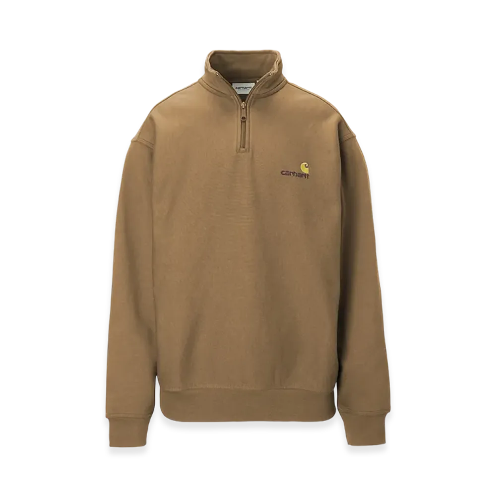 Carhartt WIP Half Zip American Script Sweat "Peanut"