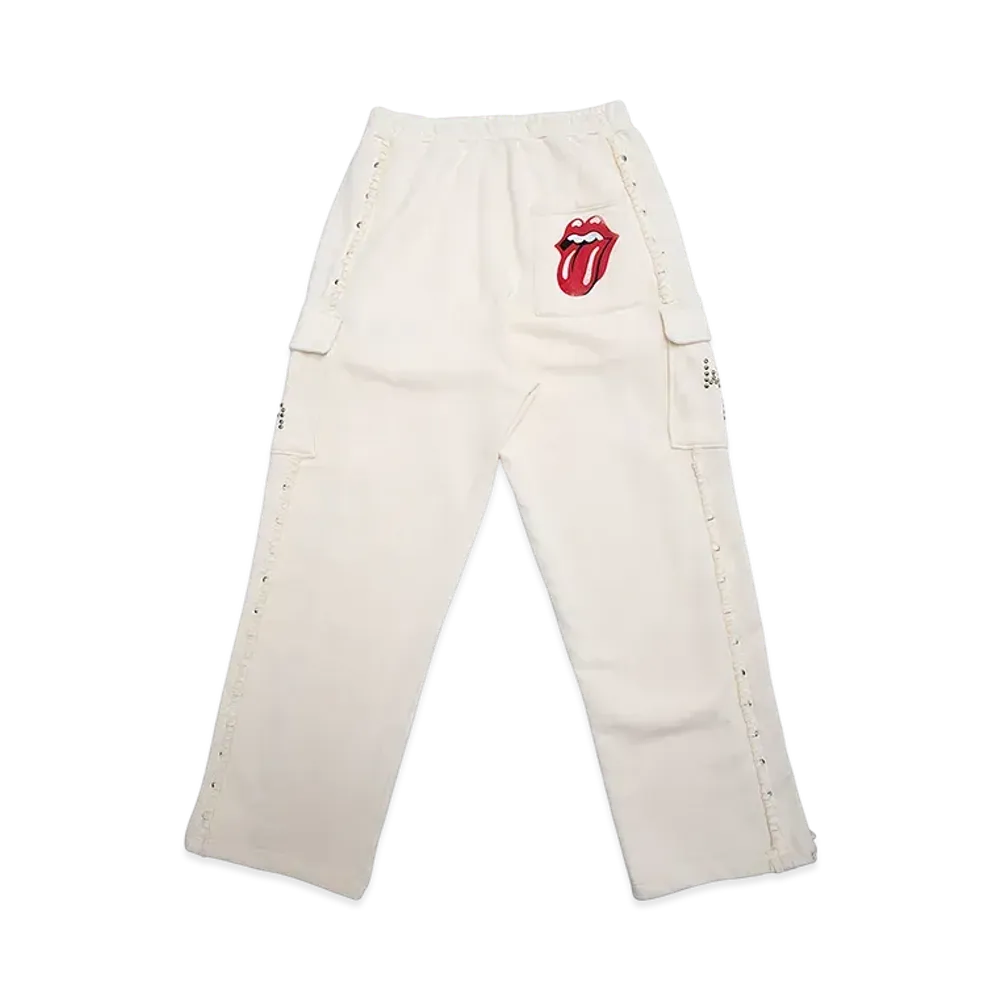 WIND AND SEA x The Rolling Stones Studs And Rhine Stones Cargo Pant "Ecru"