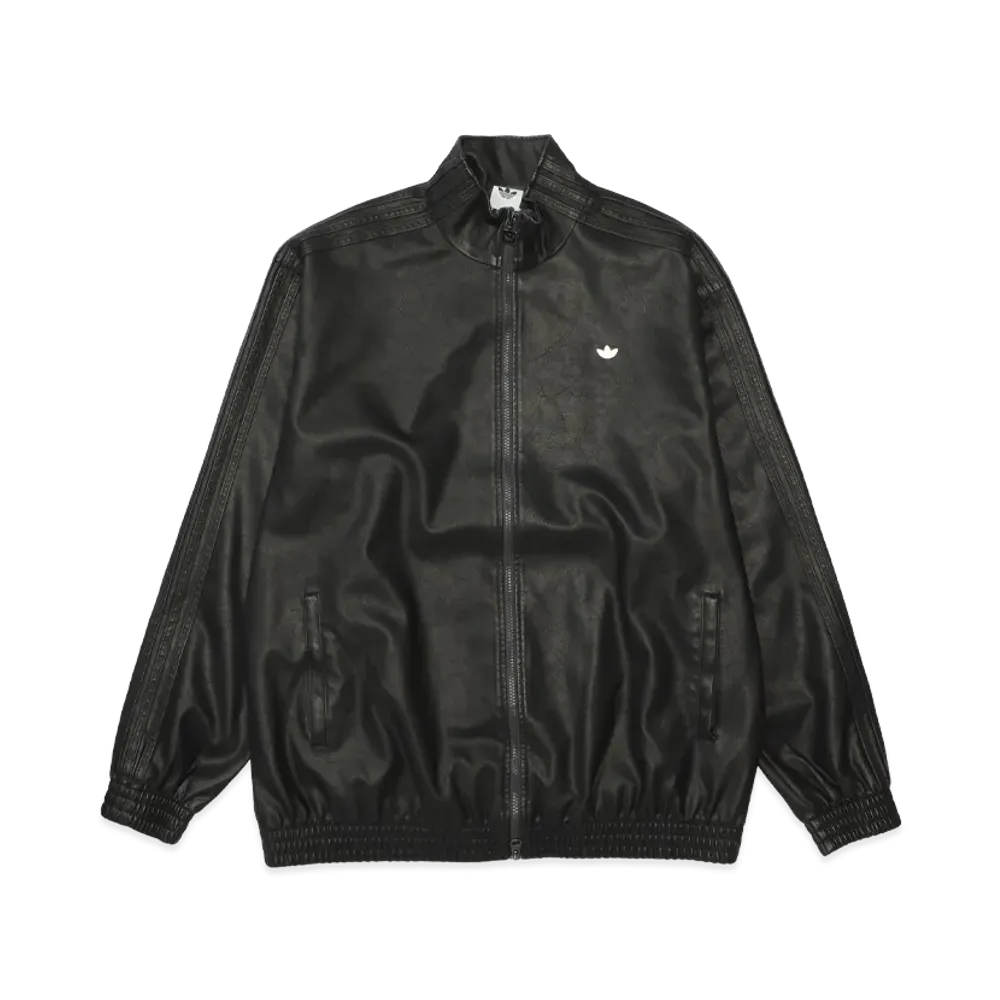 adidas Pleather Firebird Oversized Tracktop "Utility Black"