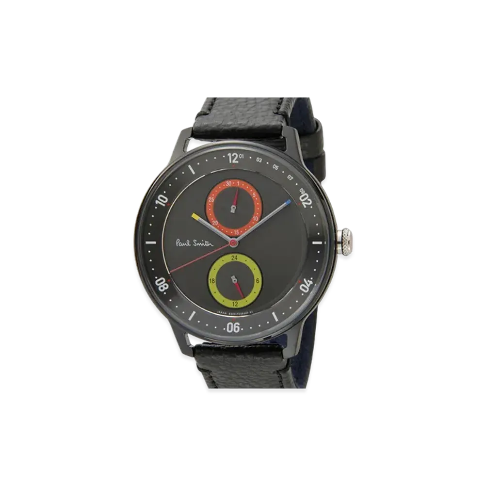 Paul Smith Men's Church Street Chronograph Leather Watch "Black"